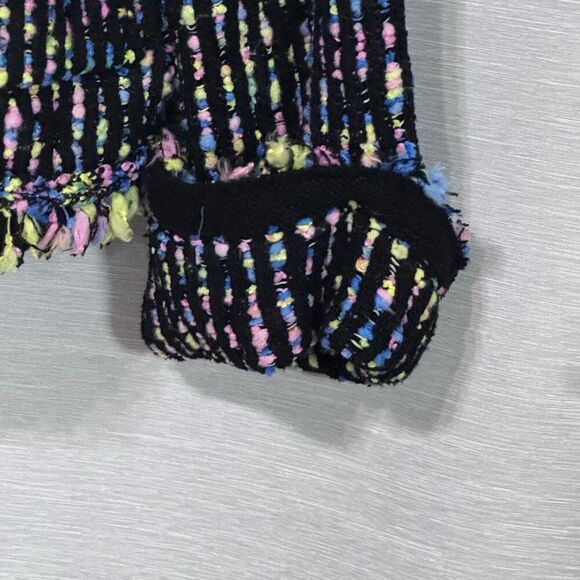 Zara TWEED KNIT JACKET CARDIGAN MULTI‎ COLOR medium - Picture 6 of 9